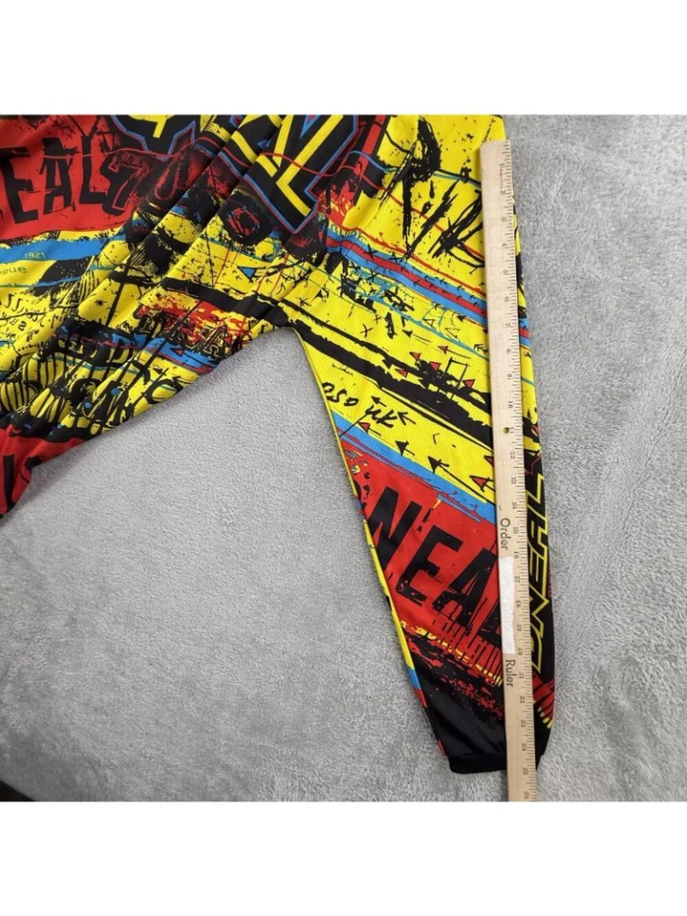O'Neal Shirt Mens Large Yellow Graphic Element Motocross Jersey Long Sleeve Moto